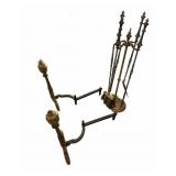 Ornate Brass Fireplace Set
