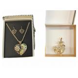 MONET Necklace & Earrings & Dress Pin