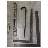(5) PCS Deal Of Tools Such As Pry Bar, Square,