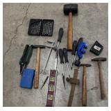 Box Deal Of Tools Such As Hammers, Drill Bits,