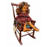 Wood Doll & Rocker
