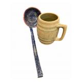 Enamelware Ladle & Stoneware Mug