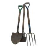 (3)PCS Pitch Fork, Shovel And Ax
