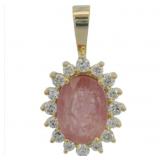 Natural 5.35 ct Ruby & Lab Diamond Pendant