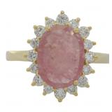 Brilliant 5.32 ct Natural Ruby & Lab Diamond Ring