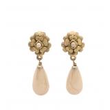 Chanel Camellia Pearl Clip-on Earrings