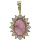 Brilliant 5.35 ct Natural Ruby/Lab Diamond Pendant