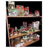 3 Shelves Full Christmas Village Decor (65+) pc