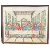 Framed, Hand Stitched Last Supper