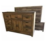 Preowned Queen Bed, Rails & Dresser