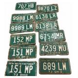 (12) 1973 Ohio License Plates