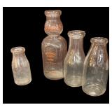 (4) Vintage Milk Bottles