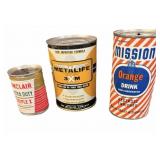 (3) Advertising Tin Can Banks