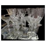 (14) Etched Crystal Glasses