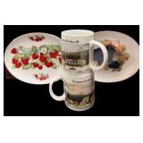 Norman Rockwell Mugs & Porcelain Trays