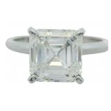 14kt Gold 3.01 ct Asscher Cut VS Lab Diamond Ring