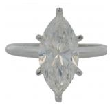 14kt Gold 2.10 ct VS Marquise Lab Diamond Ring
