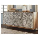 Kerring 63-In Accent Cabinet With Greek Key Doors