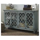 XL 68-in Accent Cabinet W/ Distressed Teal Finish