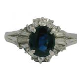 WN 1.54ct Natural Sapphire & VS Diamond Ring