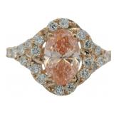 10kt Gold 2.51 ct Fancy Pink Lab Diamond Ring