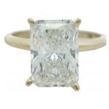 14kt Gold 3.08 ct Radiant Cut VS Lab Diamond Ring