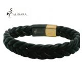 Talidara Black Leather Braided Bracelet