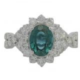 10kt Gold 2.60 ct Lab Alexandrite & Diamond Ring