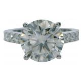 10kt Gold 4.60 ct Round VS Lab Diamond Ring