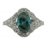 10k Gold 2.65 ct Fancy Blue Lab Diamond Ring