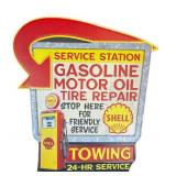25" Metal  Shell Motor Oil Sign