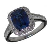 14k Gold 3.00 ct Sapphire & Diamond Ring