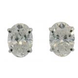 14k Gold 3.04 ct Oval VS Lab Diamond Stud Earrings