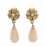 Chanel Camellia Pearl Clip-on Earrings