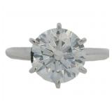 14kt Gold 2.86 ct Round Lab Diamond Solitaire Ring