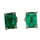 14kt Gold 1.68 ct Emerald Stud Earrings