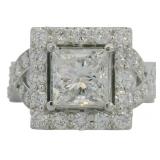 14kt Gold 3.83 ct Princess Cut Lab Diamond Ring