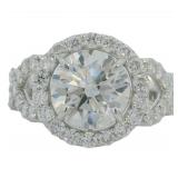 14kt Gold 4.22 ct Round Cut VS Lab Diamond Ring