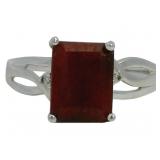 Step Cut 2.62 ct Natural Ruby & Diamond Ring