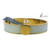 Talidara Wide Mint Checkerboard Cuff Bracelet