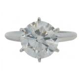 14kt Gold 2.85 ct Round Lab Diamond Solitaire Ring