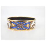 Hermes Blue Enamel Horse Bangle