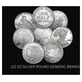 1/2 OZ SILVER ROUND GENERIC BRAND