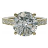 10kt Gold 4.57 ct Round VS Lab Diamond Ring