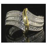 Two Tone Diamond Accent Dinner Ring