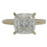 14kt Gold 2.96 ct VS Cushion Cut Lab Diamond Ring