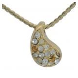Christian Dior Rhinestone Teardrop Necklace