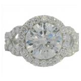 14kt Gold 4.23 ct Round Cut VS Lab Diamond Ring