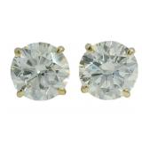 14k Gold 3.85 ct Round VS Diamond Stud Earrings