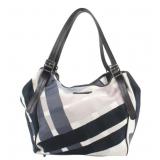 Burberry Checkered Canvas Tote Bag